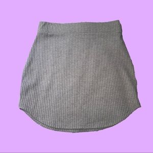 Grey Ribbed Mini Skirt from Forever 21